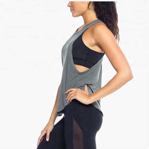 Camiseta sin mangas de punto para mujer, transpirable, informal, talla grande, con logo personalizado, de secado rápido, para gimnasio, de alta calidad - Product Image 6