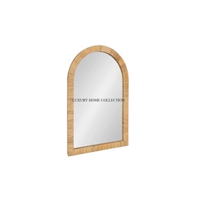 Grand miroir en bois de style fermier avec cadre combiné en bois et en métal pour un look rustique élégant - Product Image 1