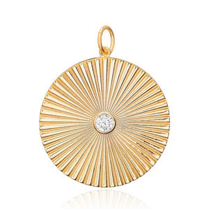 Pendentif rond en pierre CZ transparente, charme en gros, bijoux en argent sterling 925 turc faits à la main - Product Image 3