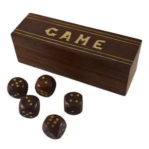 Últimas Chegada Caixa De Madeira Com Dice Game Entertainment Jogos para Adultos e Crianças Fun Board Disponível A Preço Acessível