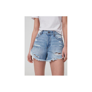 Alta calidad nuevo Sexy mujer Regular Fit 98% algodón 2% ELASTANO cintura media cremallera Fly Casual deportes pantalones cortos - Product Image 5