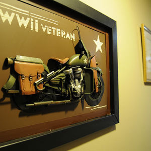 ภาพวาด3D มอเตอร์ไซค์ Wii แนววินเทจสำหรับสะสมโมเดลโลหะเพ้นท์3D รถจักรยานยนต์สำหรับโฮมออฟฟิศหรือที่โชว์ RV - Product Image 3