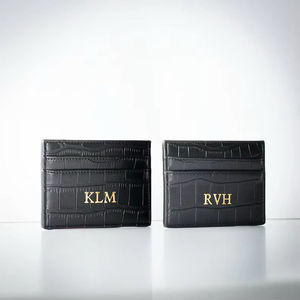 Porte-cartes en cuir véritable, gaufré crocodile, portefeuille fin pour cartes de crédit, étui minimaliste pour cartes, blocage RFID, vente en gros, meilleur prix - Product Image 2