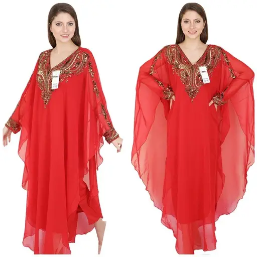 Dubai Hand Beaded Style Muslim Kaftan Abaya Islamic Women Long Sleeve Vintage one-piece long dress party wear Maxi Dress