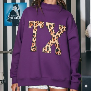 Nouvel Arrivage – Sweat-shirt Décontracté Femme à Col Montant et Épaules Tombantes, Coupe Oversize, en Molleton de Coton Épais, Personnalisable sur le Devant, Hiver - Product Image 1