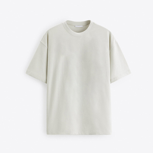 100% algodón de calidad superior de gran tamaño caída hombro peso pesado camiseta 300 gsm en blanco logotipo personalizado diseño ropa de calle para hombres - Product Image 3