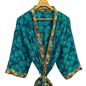 Vêtements pour femmes Taille libre Vêtements de plage Robe longue Robe de nuit Robe patchwork Robe de bain Kimono en soie Sari d'été pour femmes - Product Image 1