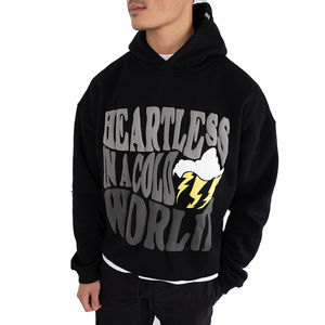 Oem Hoodie Manufacturers Custom High Quality Basics Heavyweight Full Zip up Thermal Puff Print Sudaderas Acid Wash Men Hoodie - Product Image 6