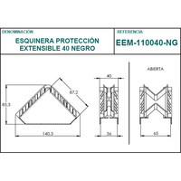 Coin protecteur de bord EEM-110040-NG extensible, flexible et recyclable