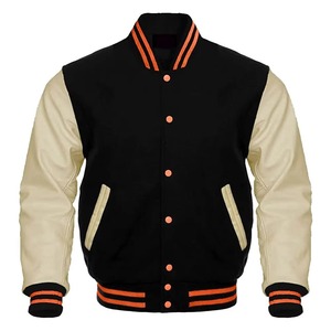 Letterman Versity Chaqueta de bombardero de béisbol Mangas de cuero genuino Chaquetas de cuerpo de lana Opción de colores del equipo Chaqueta Lettermen - Product Image 6