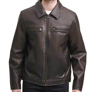 2025 Último diseño Chaqueta de cuero de oveja de bajo precio Calidad de muesca superior Ropa de calle hecha a medida Chaqueta de cuero genuino para hombres - Product Image 3