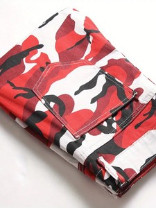 Jean à motif camouflage pour homme, pantalon en denim décontracté de style de rue pour l'automne et l'hiver, jean droit respirant pour homme - Product Image 6