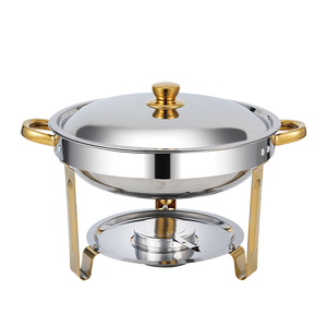 Estufa de <span class=keywords><strong>buffet</strong></span> pequeña y redonda de acero inoxidable con catering térmico para comida caliente Calefacción con alcohol en hoteles y restaurantes - Product Image 3
