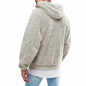 Sudadera con capucha de Sherpa para hombre y mujer, de algodón, personalizado, de alta calidad, a la moda, Color blanco, venta al por mayor - Product Image 3