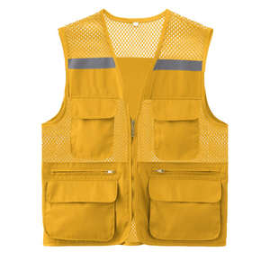 Chaleco DE SEGURIDAD reflectante para trabajo de construcción de alta visibilidad hecho en poliéster y malla con logotipo personalizado al por mayor - Product Image 2