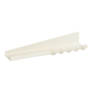 Porte-manteau mural pliable minimaliste moderne avec étagère, organisateur d'entrée en métal blanc scandinave pour cuisine et salle de bain - Product Image 3