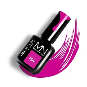 UV LED Gel Polish Color - Made in EU - CPNP - Purple - Gel Polish 154 - Fuschia 12ml - Mystic Nails