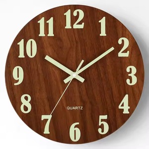 Reloj de pared redondo artesanal H.M.A con esfera de madera, diseño Art Deco para decoración de cabina de oficina en casa - Product Image 5
