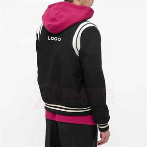 Chaqueta universitaria de invierno al por mayor 2025 chaqueta de color personalizada chaqueta universitaria básica de algodón para todas las estaciones para hombres - Product Image 3