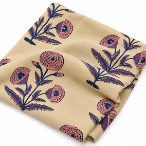 Tissu en voile de coton imprimé à la main, léger, motif floral rose, pour robe et vêtements - Product Image 5