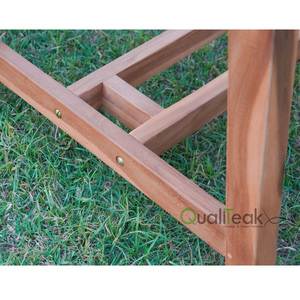 Modern Minimalist Style Solid Teak Wood <b>Foldable</b> Waterproof UV-Resistant Eco-friendly Outdoor Long Bench for Patio & Garden - Product Image 3