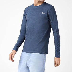 Nouveau T-shirt à manches longues col rond en coton avec logo personnalisé pour homme - Product Image 2