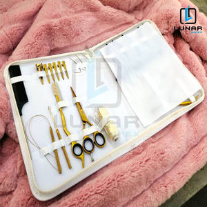 New Year Premium Quality Plasma Gold Surgical Grade <b>Beading</b> Tools and Plier With Your Own Design Logo Hair Extension <b>Kit</b> - Product Image 2