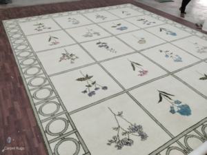 Tapis de haute Antique 8x11 pêche ivoire fait à la main Oushak tapis de prière de luxe maison zone tapis ensemble pour la décoration de salon - Product Image 2