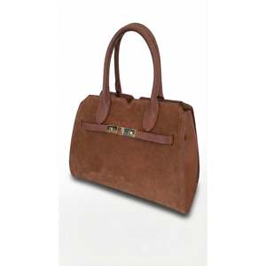 Borsa a Tracolla Strutturata da Donna in Vera Pelle Scamosciata Made in Italy Art. 26016SUE" - Product Image 1