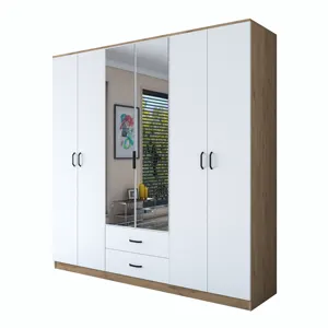 Rani BA130 armadio armadio porte a specchio S-noce colore bianco fabbrica venditore Turkish mobili all'ingrosso 3049