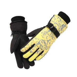 Gants de ski en cuir de haute qualité pour les sports d'hiver snowboard course et cyclisme Logo personnalisé Compatible avec écran tactile étanche - Product Image 6