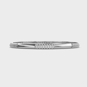 OEM Solid 925 Sterling <b>Silver</b> Diamond Minimal Designer <b>Bangle</b> Bracelet <b>for</b> <b>Women</b> - Product Image 1