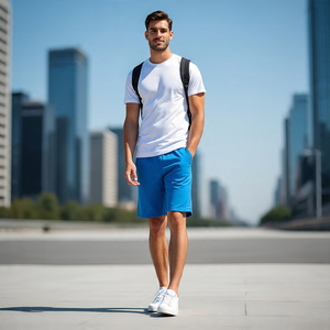 Vêtements de sport gaufré t-shirt short ensemble jogging t-shirt de haute qualité avec short personnalisation de poche été Fitness ensemble de shorts - Product Image 5