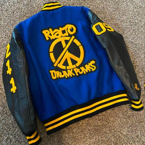 Hip Hop Vintage bordado Letterman béisbol Varsity chaqueta logotipo frontal transpirable poliéster Unisex - Product Image 2