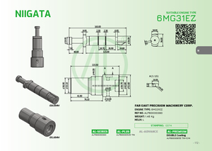 Ensemble Plongeur et Corps de Pompe à Carburant pour Moteur Diesel Marin HANSHIN LU35 LUD35 MAKITA KSLH633 - Product Image 6