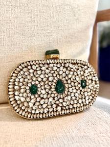 Pochette de soirée mosaïque haut de gamme et sac à main mosaïque fait main au fini décoratif d'inspiration vintage avec fermeture en métal antique - Product Image 6