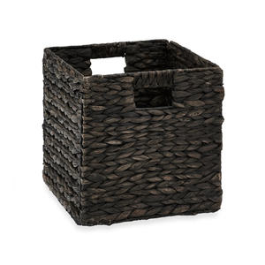 Panier de rangement en jacinthe d'eau avec poignées découpées, organiseur de bureau et de tiroir, paniers à linge - Product Image 4