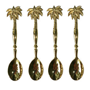 Ensemble de 5 cuillères à dessert de couverts au design unique pour la maison et l'hôtel Ensemble de cuillères à dîner en laiton avec laque alimentaire à bas prix - Product Image 4