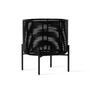 Jardineras de ratán para decoración de jardín con soporte de hierro jardinera de ratán natural con soporte negro de pie de suelo grande a bajo precio - Product Image 6