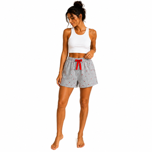 Pantalones Cortos de Satén de Bambú Estampados para Mujer, de Pierna Ancha, Transpirables, con Cintura Elástica, Personalizables, Venta al por Mayor, Fabricante - Product Image 1