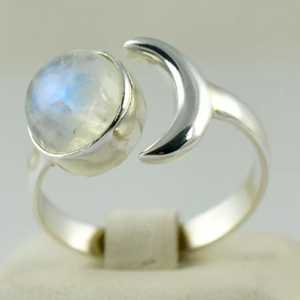 Rainbow Moonstone 925 Sterling <b>Silver</b> Handmade <b>Statement</b> <b>Ring</b> Boho June Birthstone Jewelry Perfect Gift for Men and Women - Product Image 3