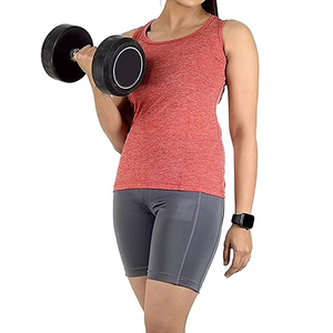 Camiseta sin mangas de gimnasio cómoda 100% de alta calidad para mujer, nuevo estilo ajustado para entrenamiento de verano, tela de punto de longitud corta - Product Image 2