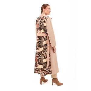 Manteau long beige vintage à double boutonnage avec doublure imperméable en peau de mouton et en cachemire - Product Image 5