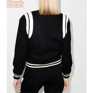 Fabricant OEM, veste universitaire à manches longues personnalisée pour femmes, uniforme de baseball pour femmes, vestes universitaires pour l'hiver - Product Image 2