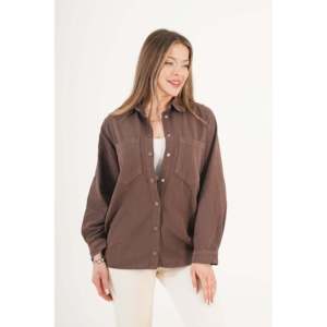 Chaqueta de Algodón con Cierre a Presión para Mujer LUSTRIN - Prenda Exterior Marrón Versátil para Primavera y Otoño, Venta al Por Mayor - Product Image 4