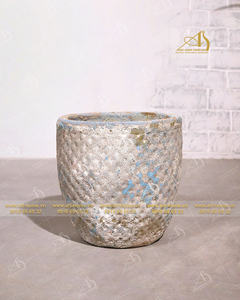 AT436H50TET Mini accessoires de paysage de jardin moderne Teal Titanic Pots en céramique pour décoration extérieure de plantes d'intérieur - Product Image 5