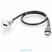 Hochgeschwindigkeits-USB 3.0 A USB3.0 Stecker auf Buchse Einbau-Verlängerungskabel mit Aluminiumlegierungsgehäuse für Auto-Armaturenbrett 0,3m