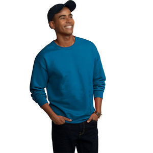 Sweat-shirts pour hommes à col rond sur mesure, hiver, polaire épais, manches longues, séchage rapide, respirant, écologique, logo personnalisé, bleu - Product Image 3
