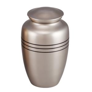 High Quality Adult Cremation Urns Aluminium With Pewter Finished Three Black Lines For Human Ashes <b>Funeral</b> <b>Supplies</b> - Product Image 1