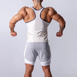 Qualité personnalisée hommes goutte épaule débardeur Gym maille blanc entraînement sans manches hommes été plage débardeur - Product Image 5
